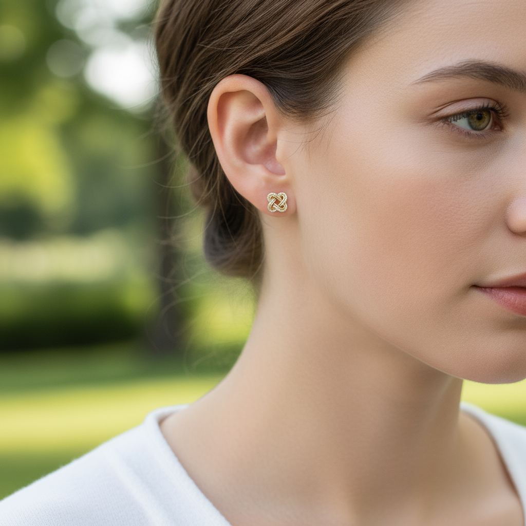 S925 Silver Flower Diamond Stud Earrings Iced Out Shine With Street Luxury - Image 3