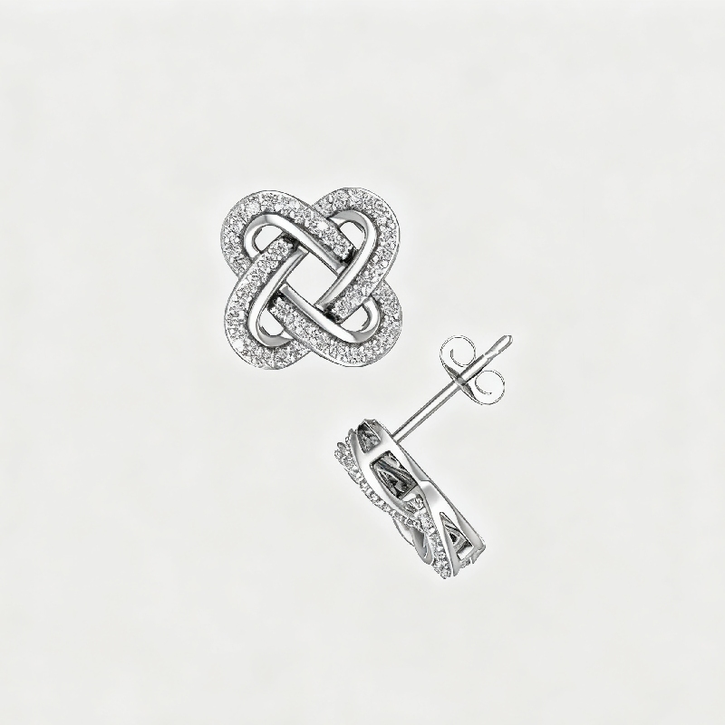 S925 Silver Flower Diamond Stud Earrings Iced Out Shine With Street Luxury - Image 4