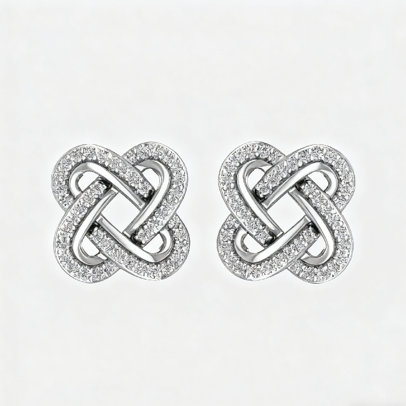 S925 Silver Flower Diamond Stud Earrings Iced Out Shine With Street Luxury - Image 5