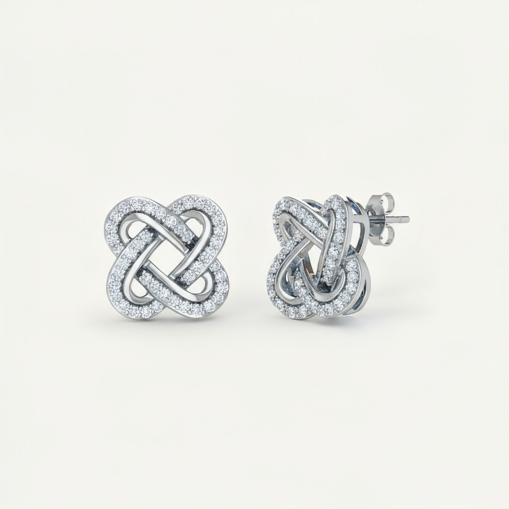 S925 Silver Flower Diamond Stud Earrings Iced Out Shine With Street Luxury