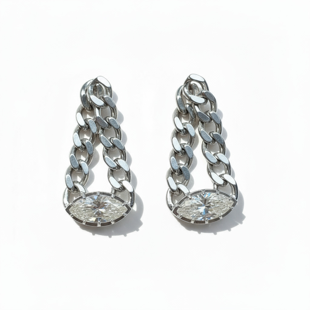 S925 Silver Marquise Cut Drop Earrings Moissanite With Street Luxury Shine - Image 6