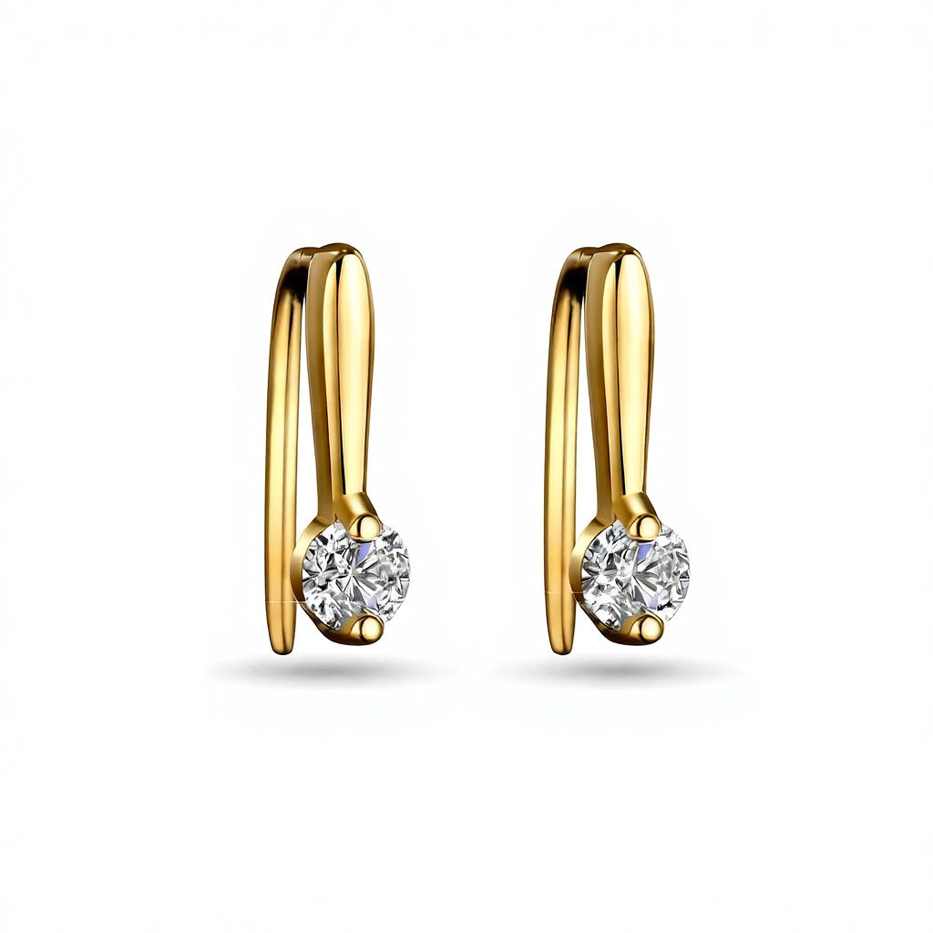 0.2ct Round Cut Vvs Moissanite Threader Earrings With Iced Out Shine