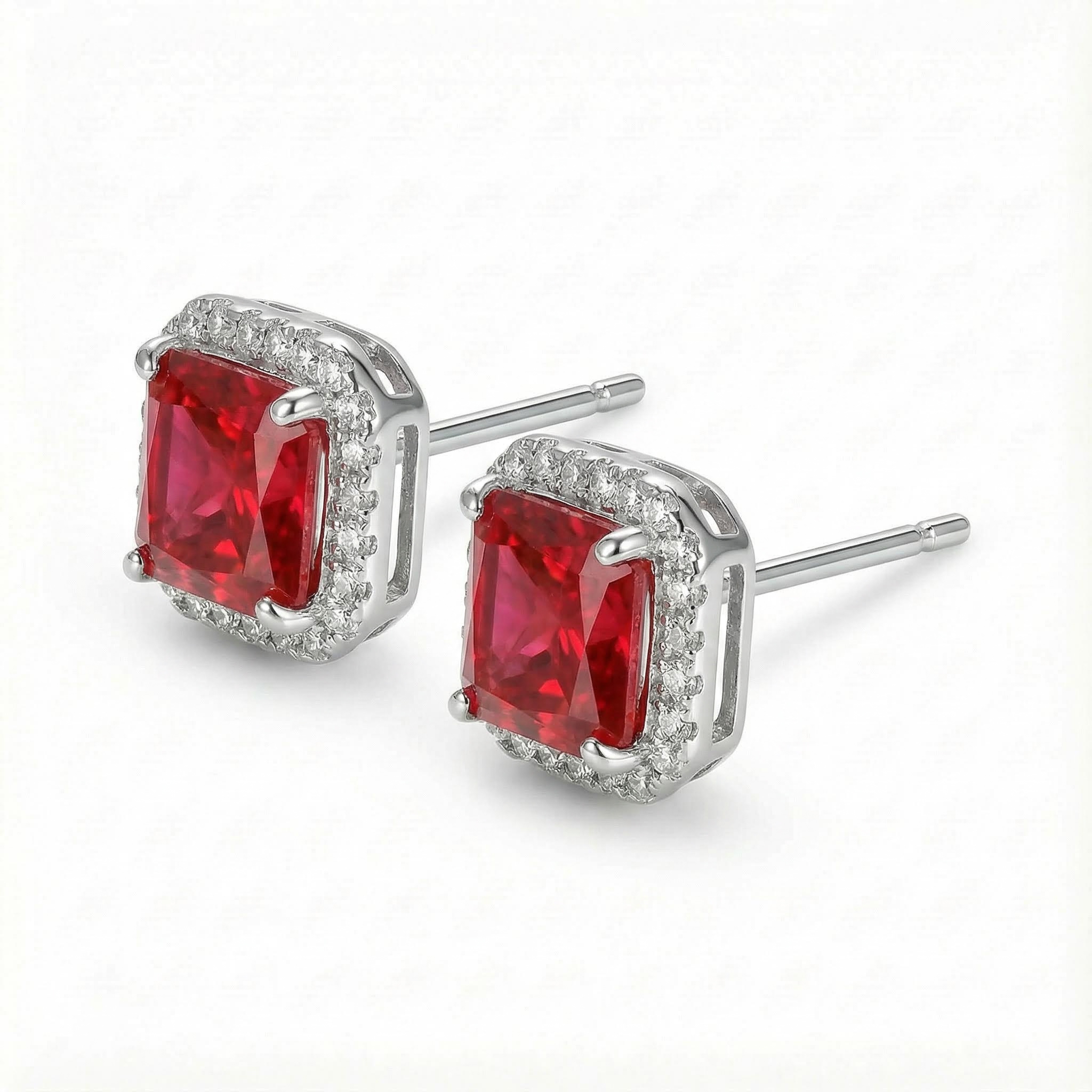Ice Flower Cut High Carbon Diamonds Halo Stud Earrings Iced Out - Image 4