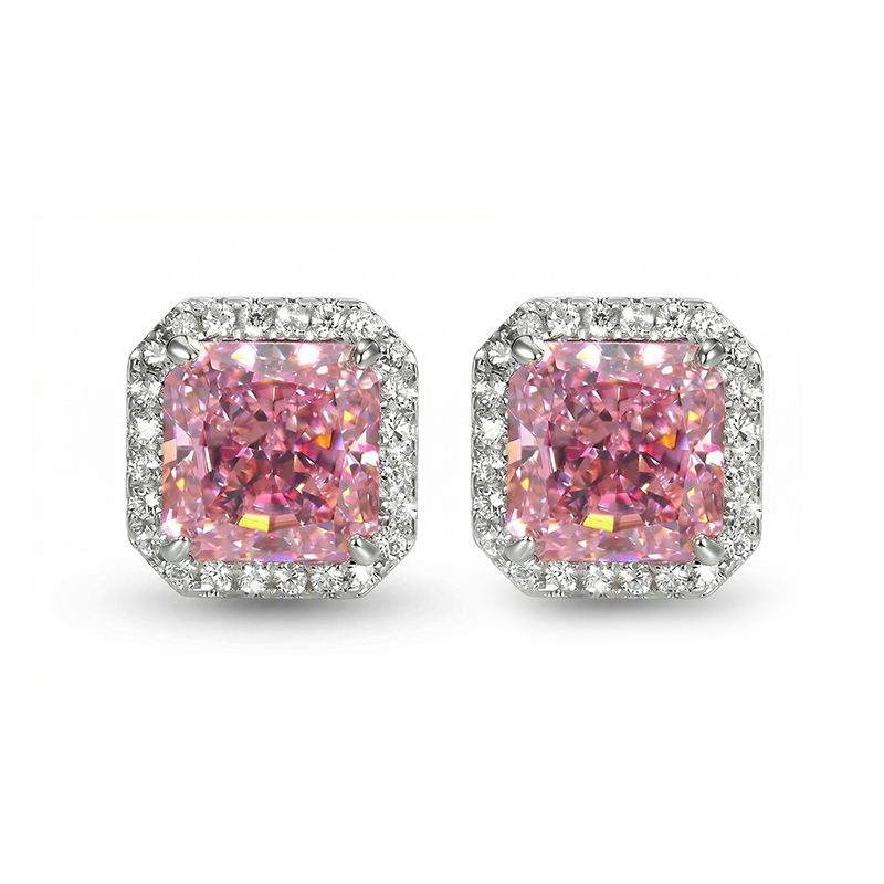 Ice Flower Cut High Carbon Diamonds Halo Stud Earrings Iced Out - Image 6