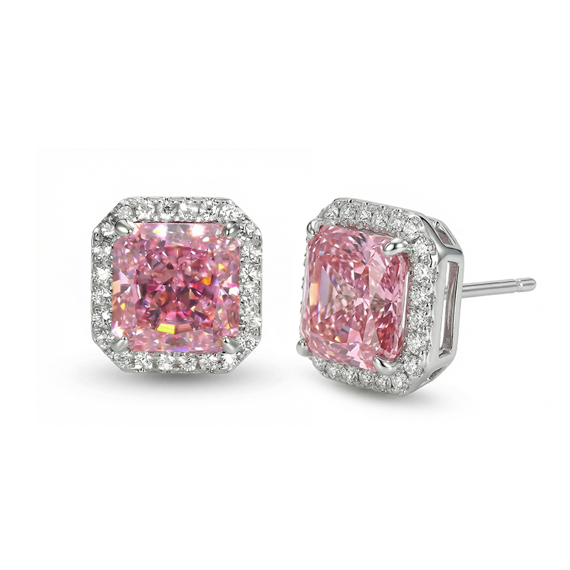 Ice Flower Cut High Carbon Diamonds Halo Stud Earrings Iced Out - Image 7