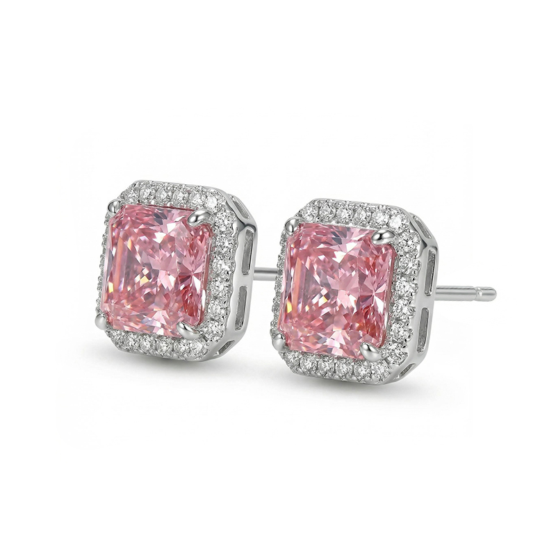 Ice Flower Cut High Carbon Diamonds Halo Stud Earrings Iced Out - Image 8