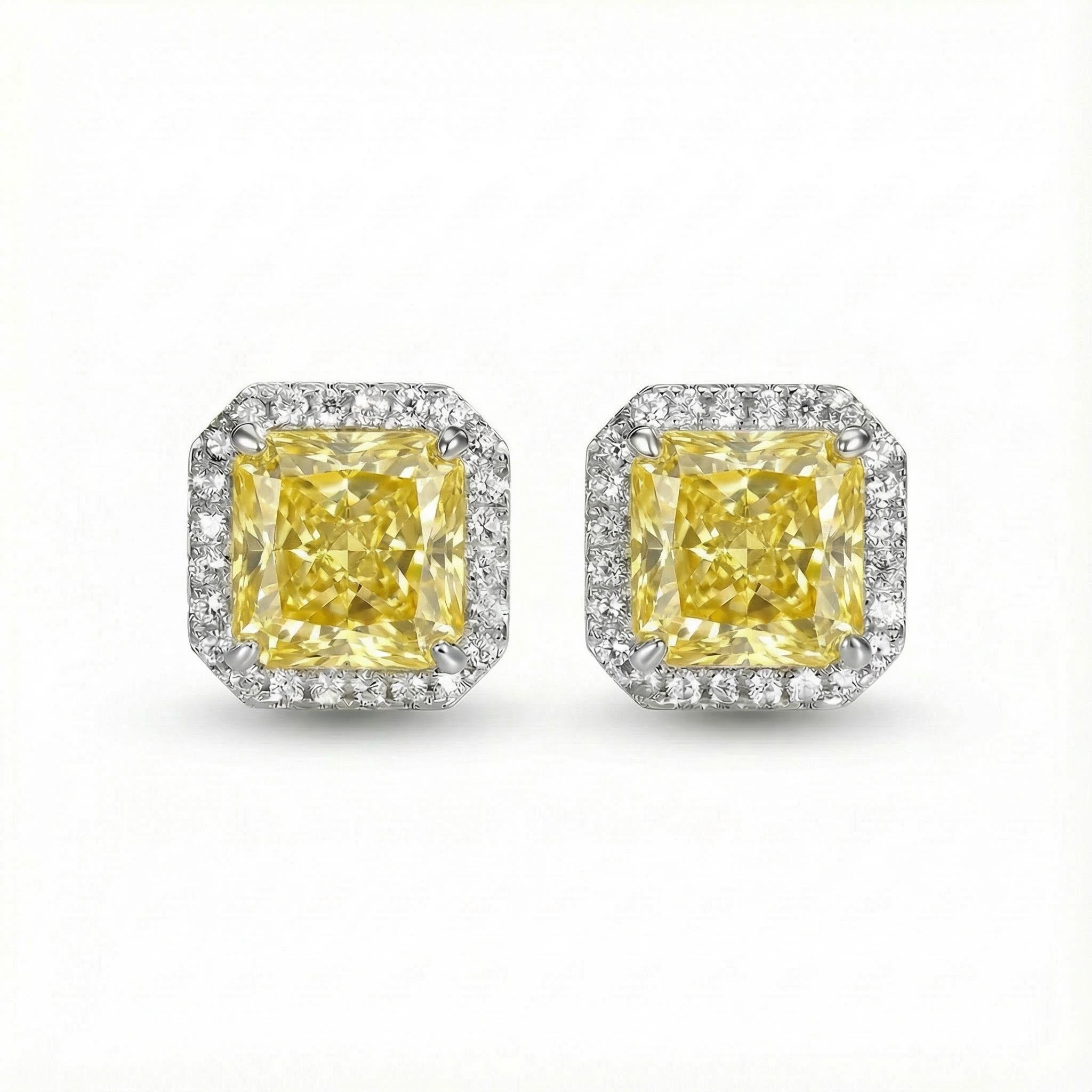 Ice Flower Cut High Carbon Diamonds Halo Stud Earrings Iced Out - Image 16