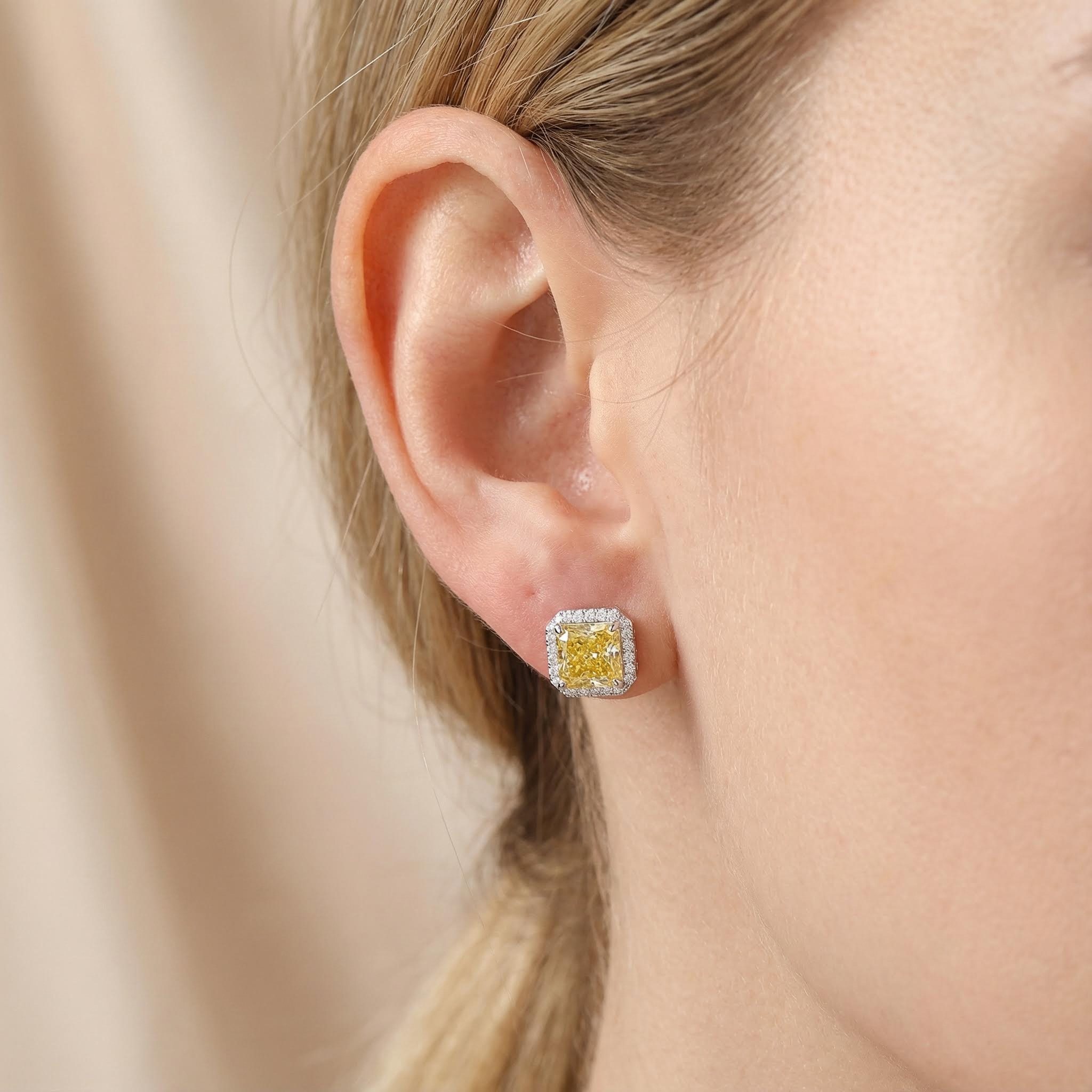 Ice Flower Cut High Carbon Diamonds Halo Stud Earrings Iced Out - Image 18