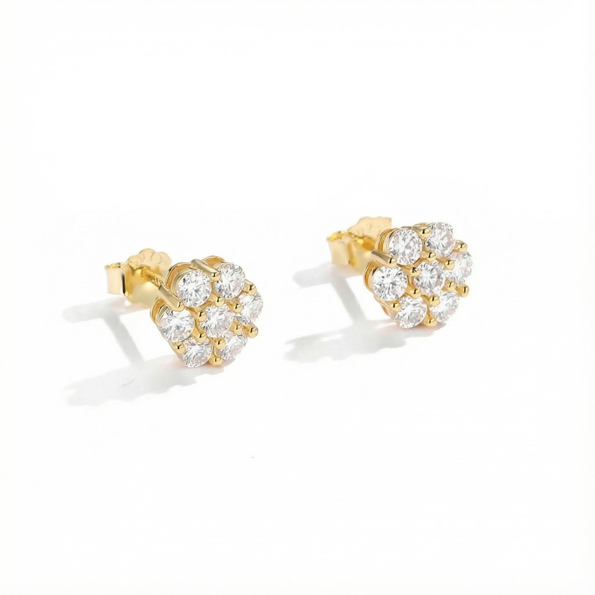 0.06ct/0.1ct Round Cut Vvs Moissanite S925 Silver Cluster Stud Earrings