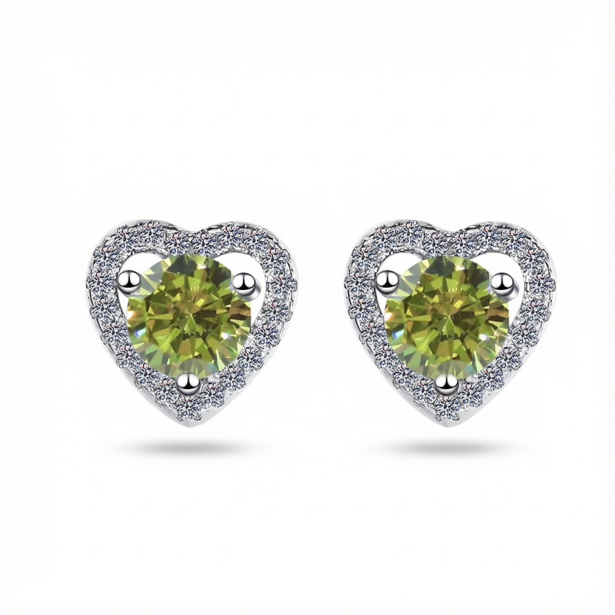 0.5ct Round Cut Vvs Moissanite S925 Silver Heart Shape Halo Stud Earrings - Image 9
