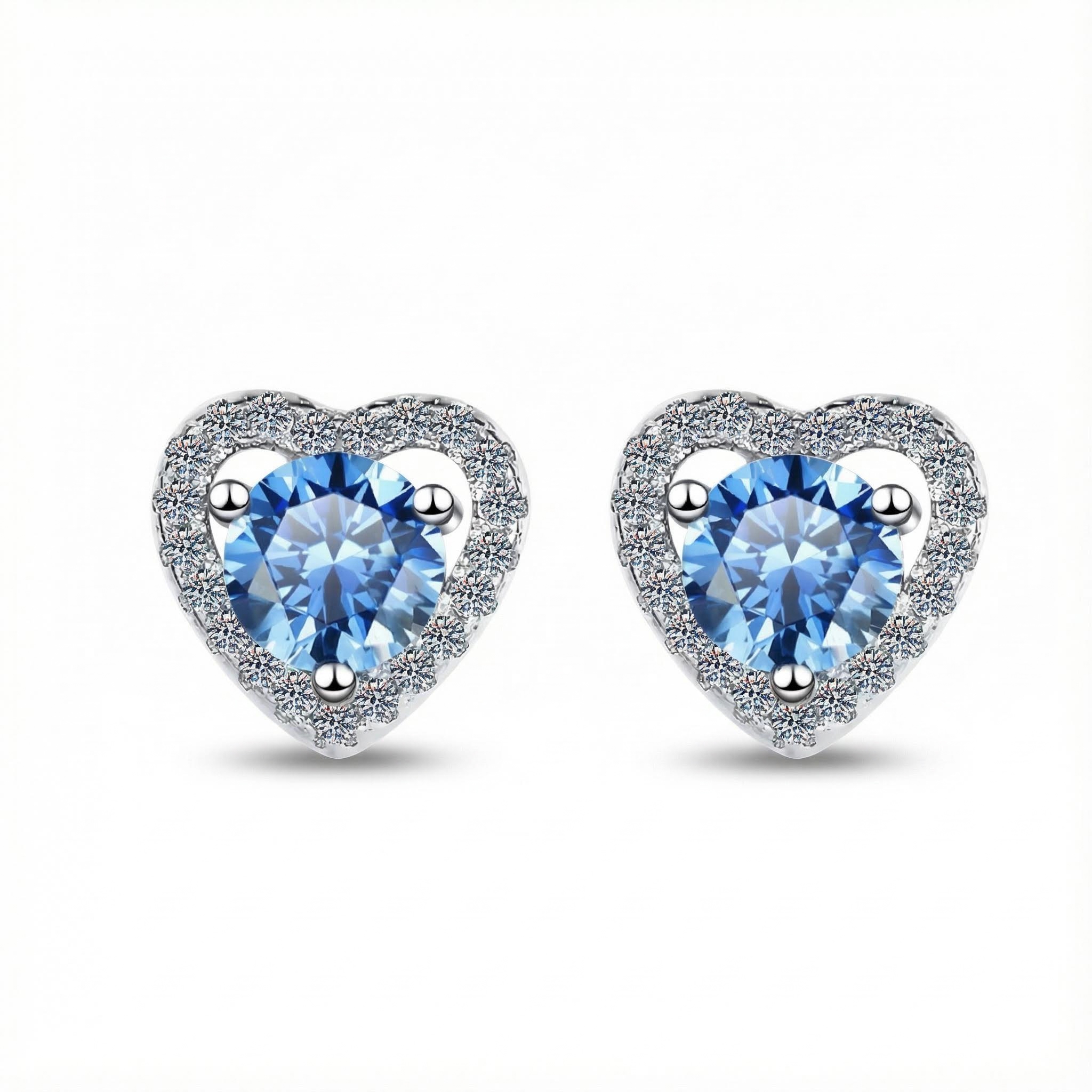 0.5ct Round Cut Vvs Moissanite S925 Silver Heart Shape Halo Stud Earrings - Image 15