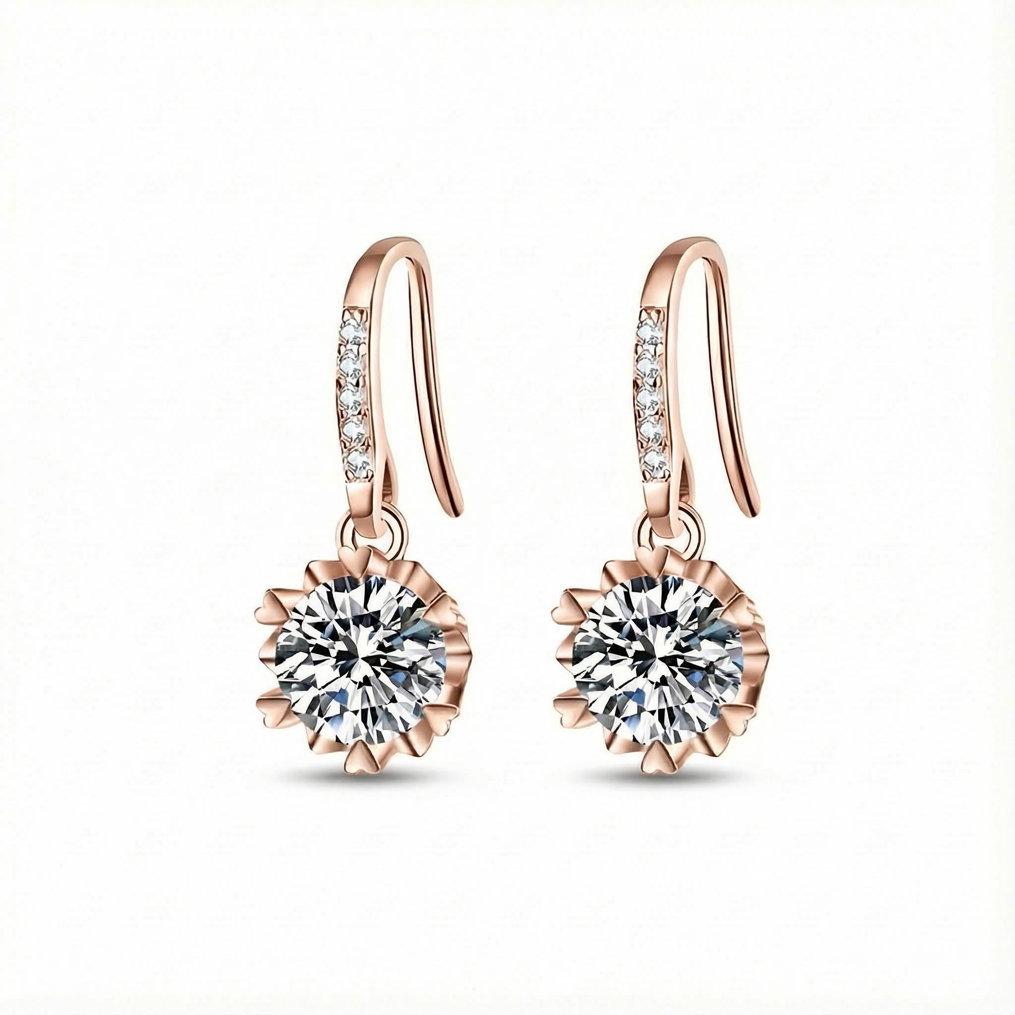 0.5ct/1ct Round Cut Vvs Moissanite S925 Silver Drop Earrings Iced Out - Image 4