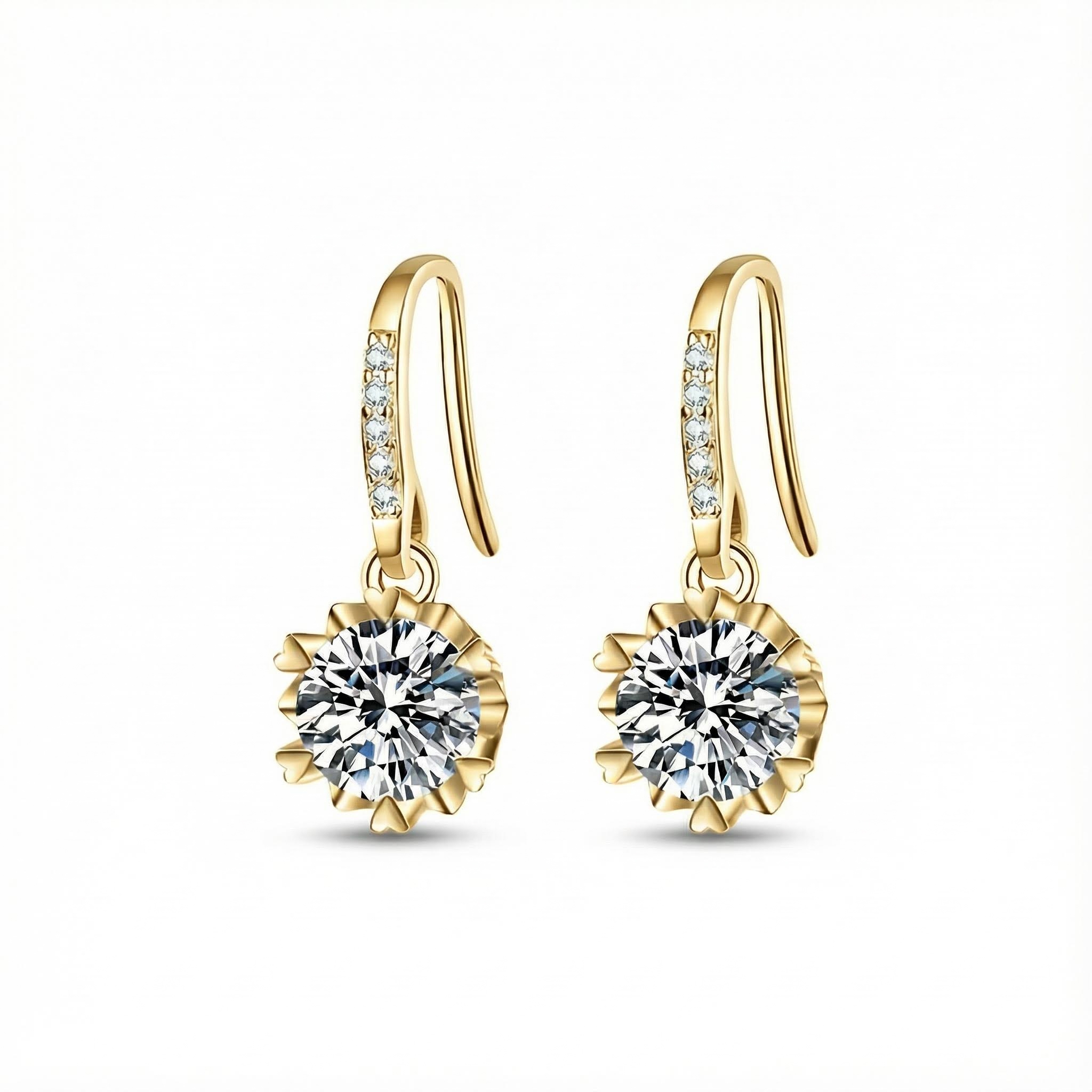 0.5ct/1ct Round Cut Vvs Moissanite S925 Silver Drop Earrings Iced Out - Image 6