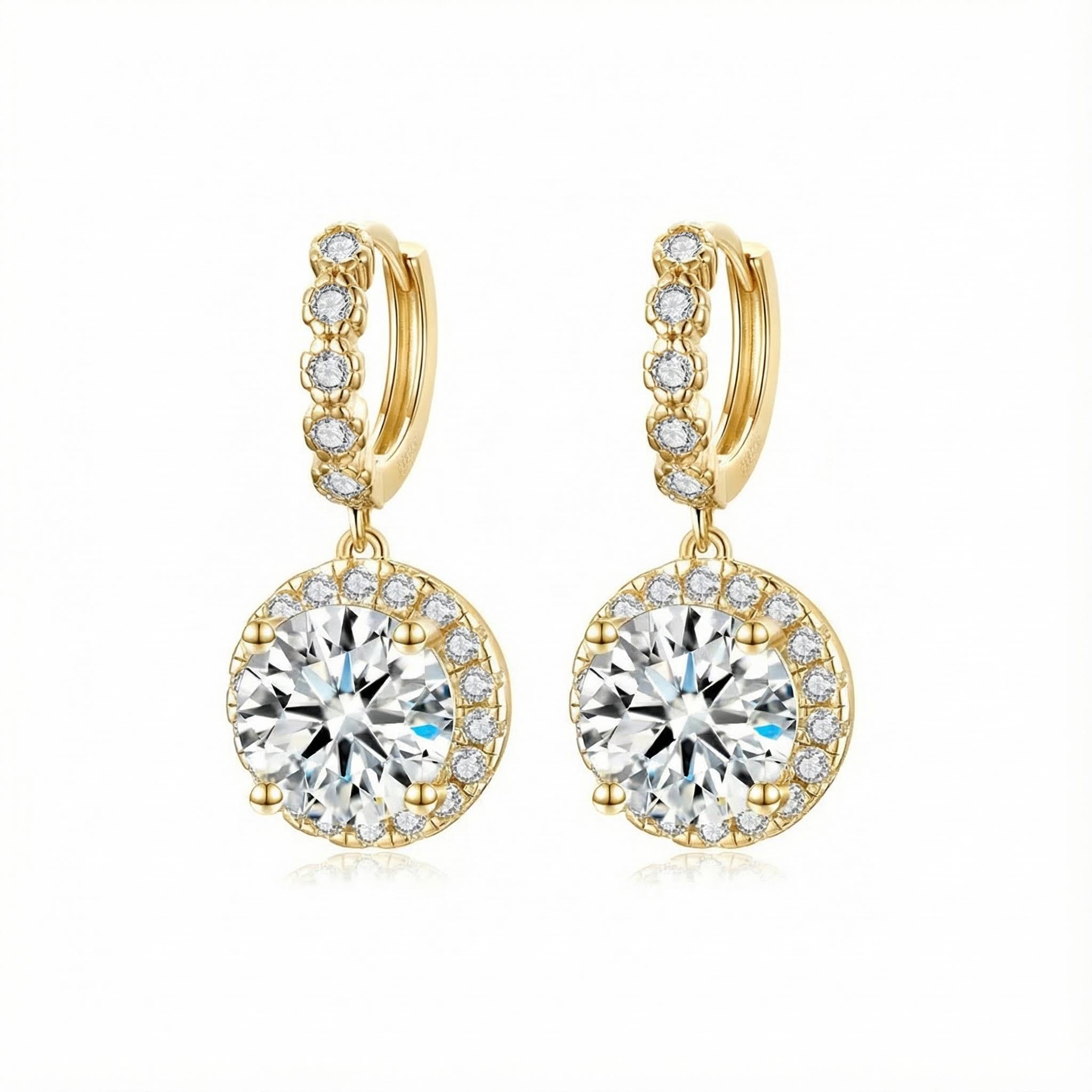 1ct/2ct/3ct Round Cut Vvs Moissanite S925 Silver Drop Earrings Iced Out - Image 7