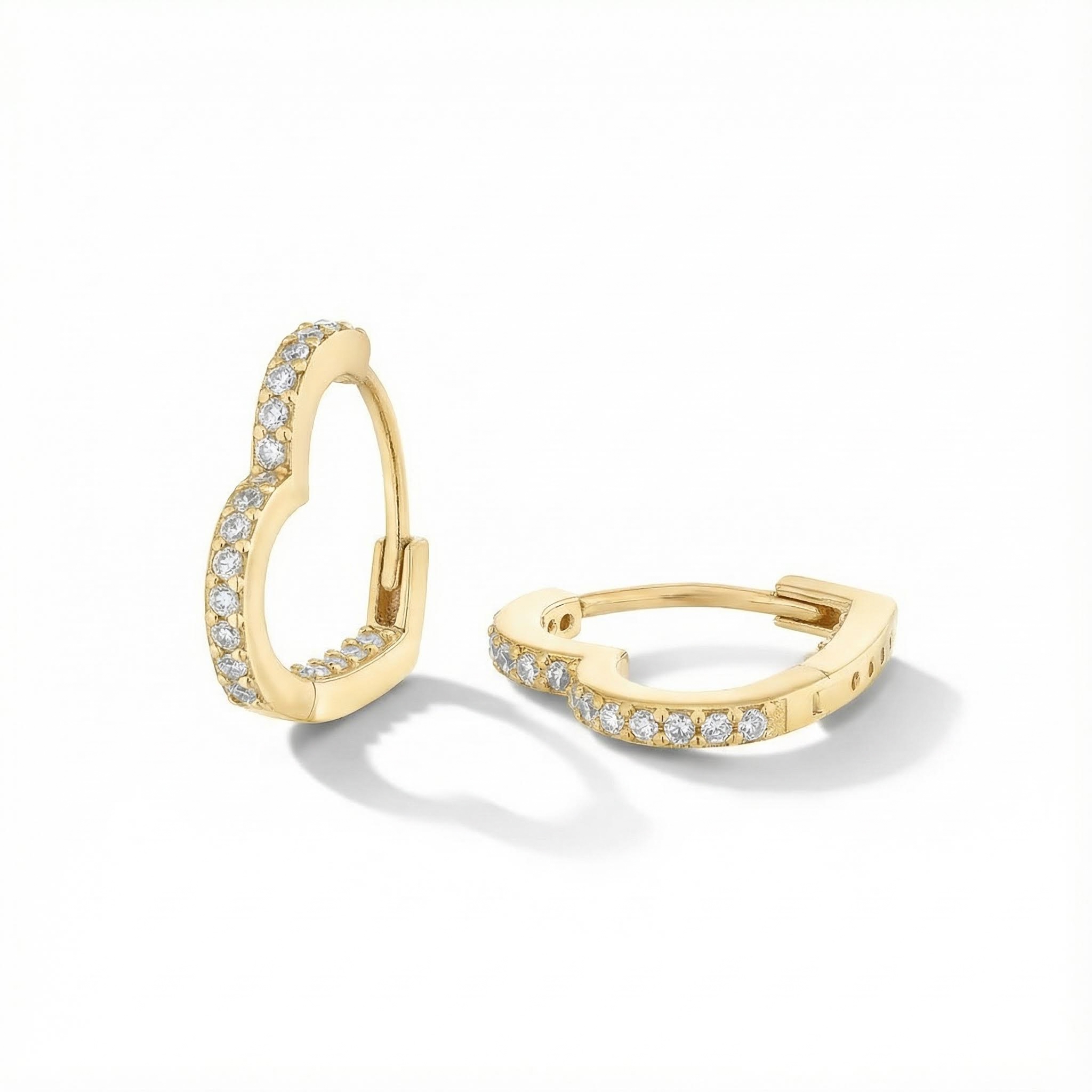 S925 Silver Heart Shaped Twinkling Diamond Hoop Earrings Moissanite - Image 5