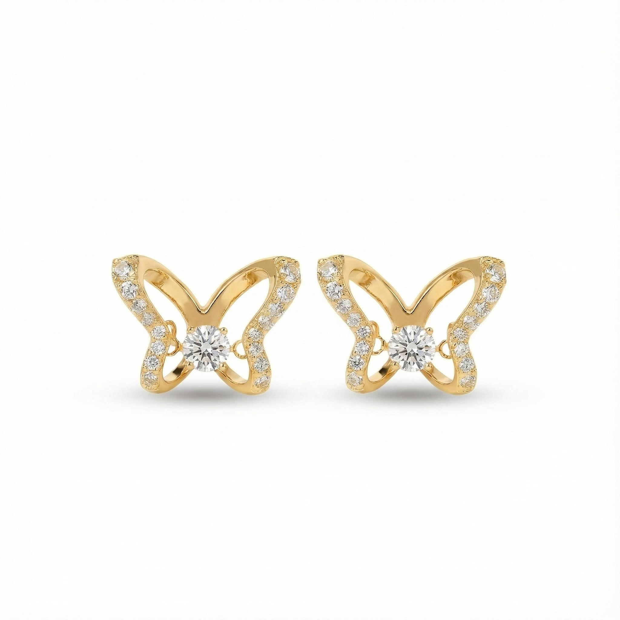 S925 Silver Butterfly Diamond Stud Earrings With Street Luxury Shine - Image 4