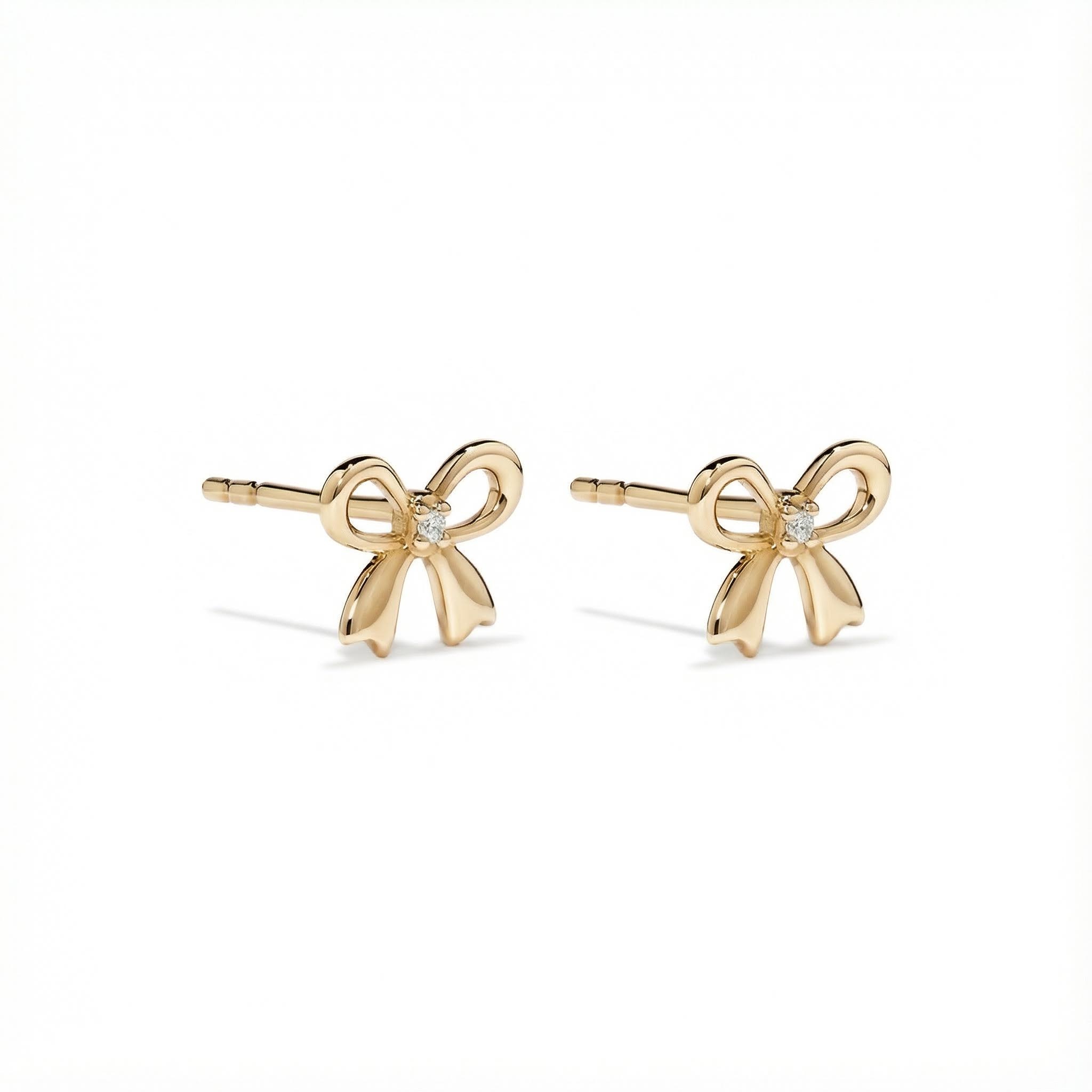 S925 Silver Bow Diamond Stud Earrings Moissanite With Street Luxury Shine - Image 4