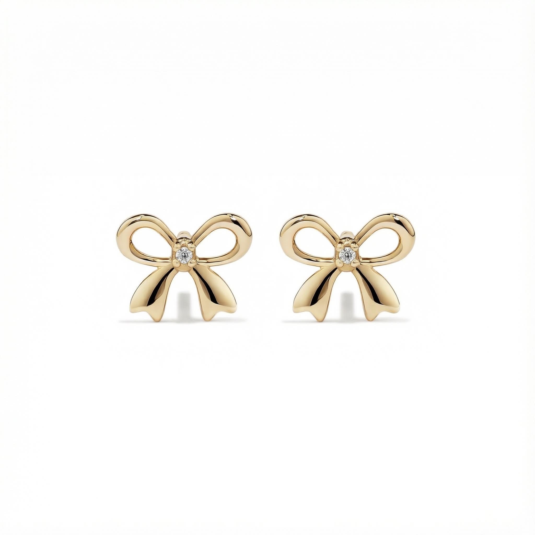 S925 Silver Bow Diamond Stud Earrings Moissanite With Street Luxury Shine