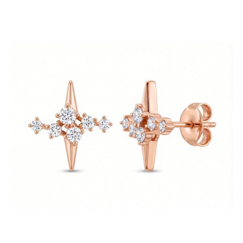 Stellar Trail Diamond S925 Silver Stud Earrings Moissanite - Image 3