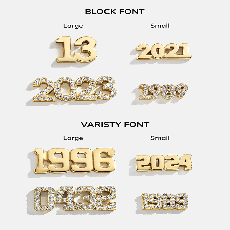 Diamond Varsity Font Custom Number Necklace With Street Luxury Shine - Image 6