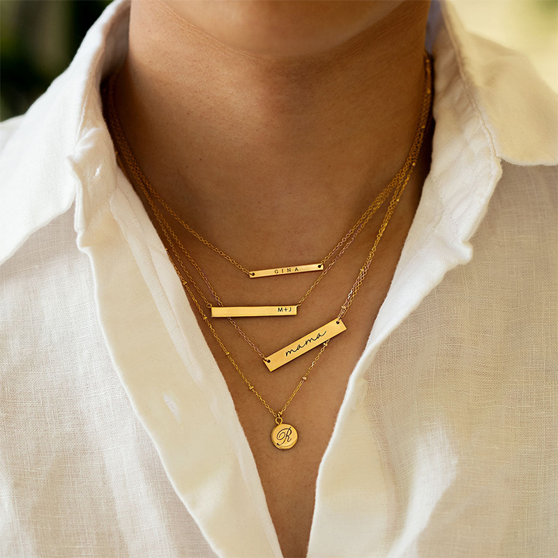 Customized Name Bar Necklace Bold Statement Style With Street Luxury - Image 4