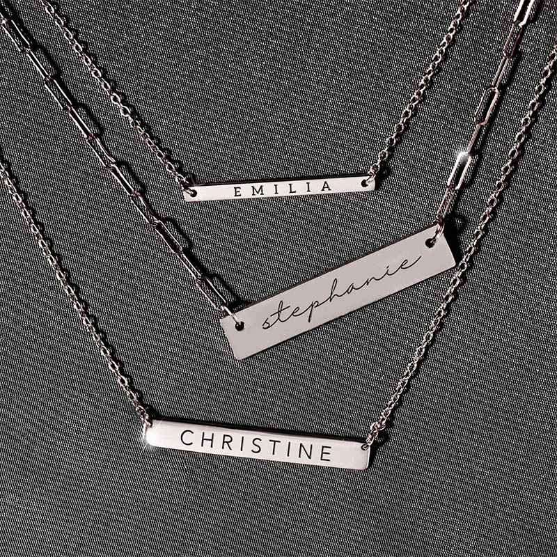 Customized Name Bar Necklace Bold Statement Style With Street Luxury - Image 7