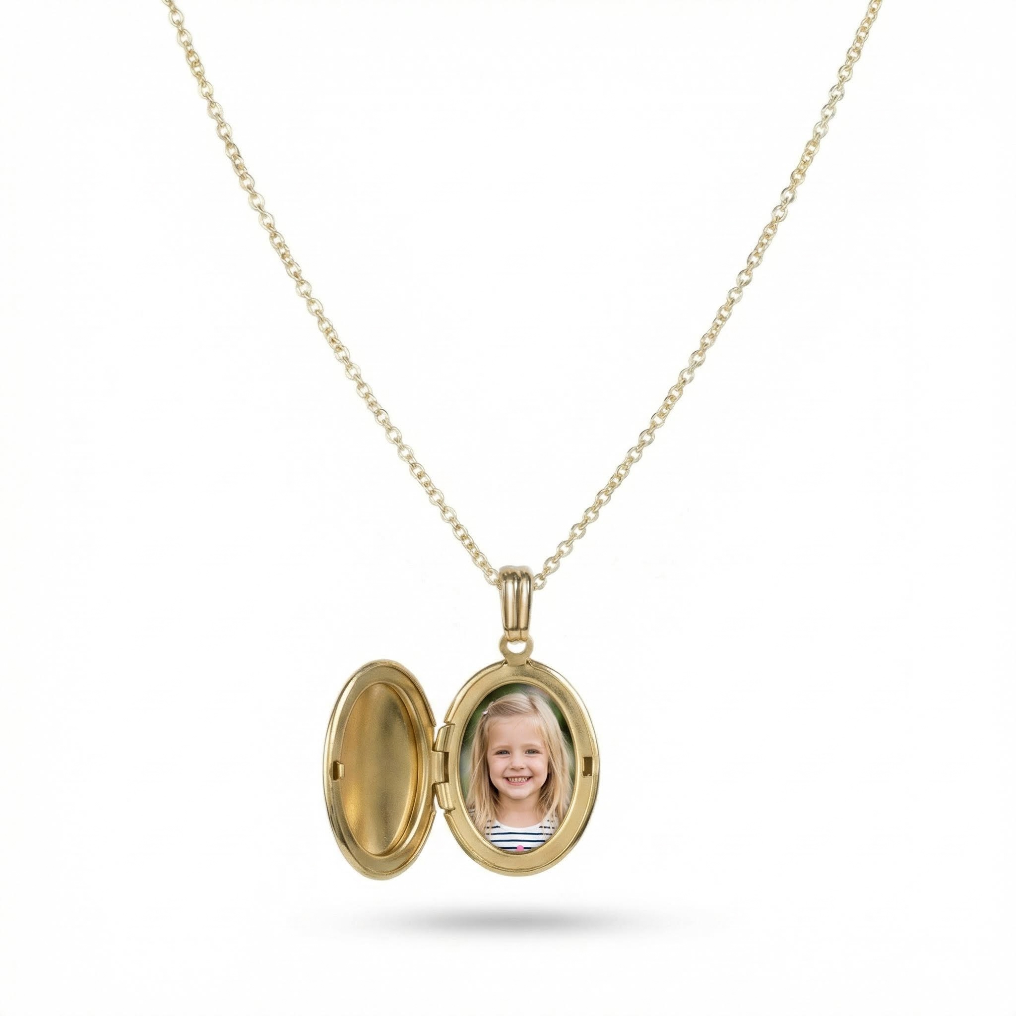 Customized Photo Oval Locket Necklace Pendant With Street Luxury Shine - Image 3