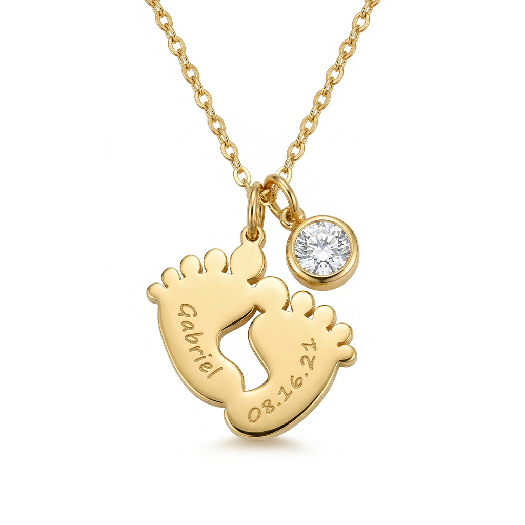 Personlized Baby Feet Name Necklace Bold Statement Style With Street Luxury