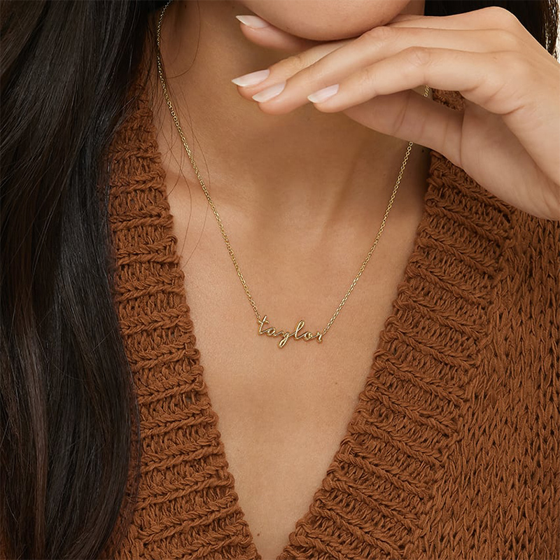 Script Name Necklace Bold Statement Style With Street Luxury - Image 4