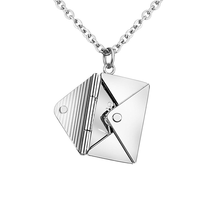 Envelope Necklace With Secret Message Silver With Street Luxury Shine - Image 4