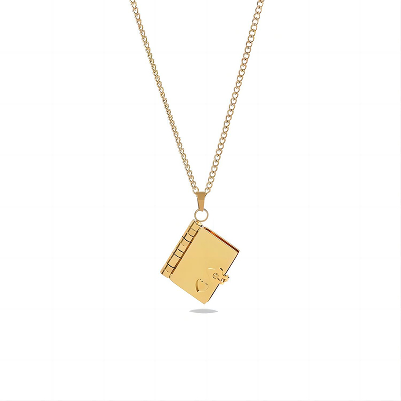 Personlized Book Locket Necklace Bold Statement Style With Street Luxury - Image 3
