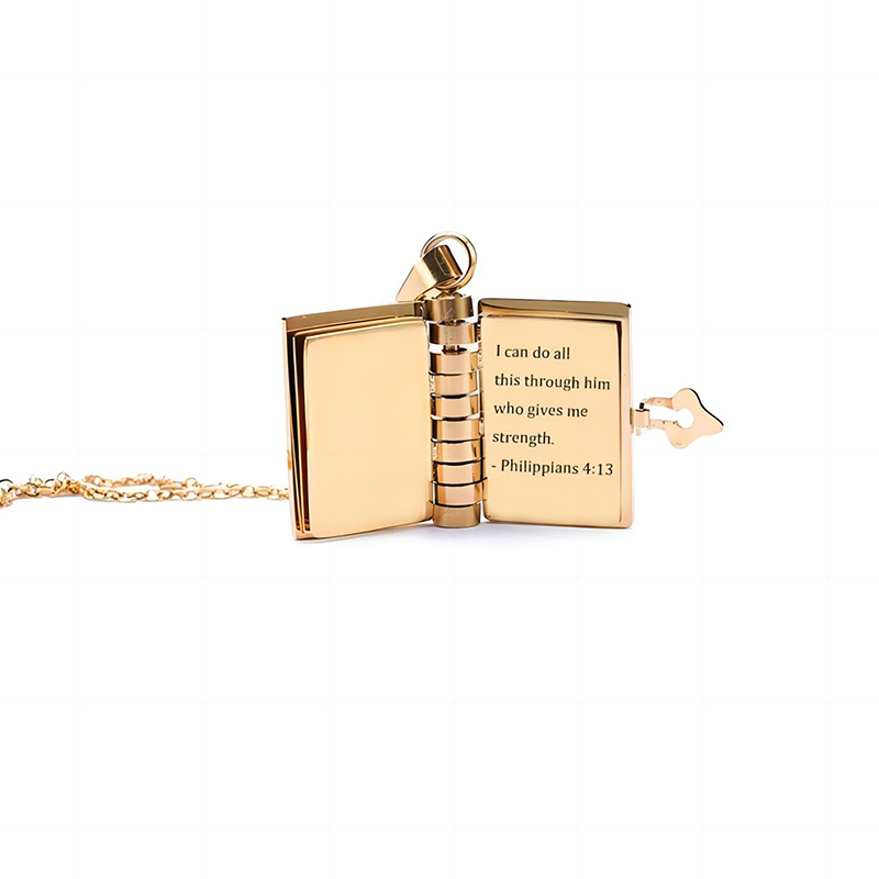 Personlized Book Locket Necklace Bold Statement Style With Street Luxury - Image 4