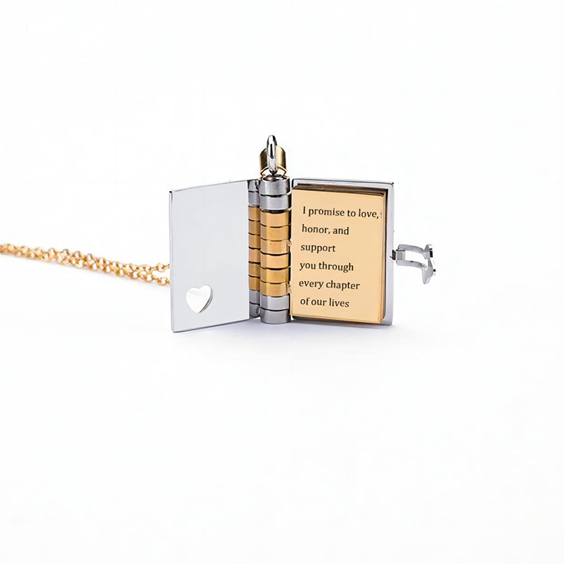 Personlized Book Locket Necklace Bold Statement Style With Street Luxury - Image 5