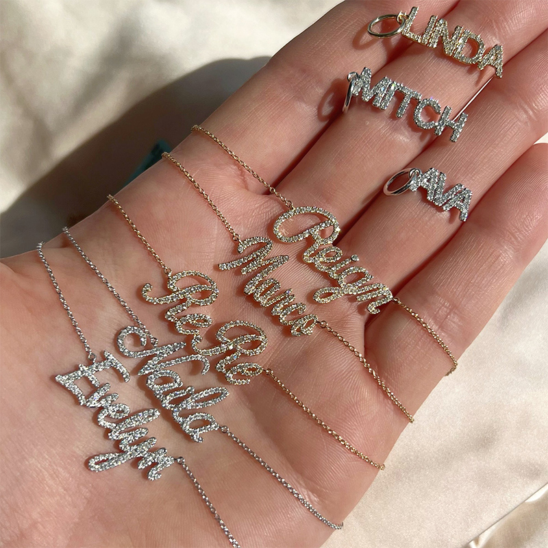 Personalized Diamond Block Nameplate Charm With Street Luxury Shine - Image 4