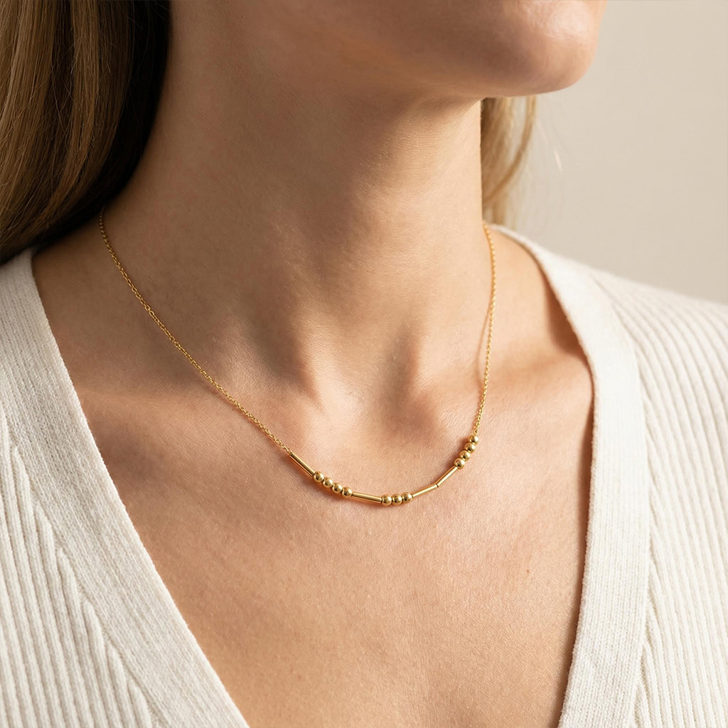 Morse Code Necklace Bold Statement Style With Street Luxury - Image 3