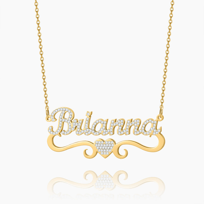Diamond Heart Name Necklace Moissanite With Street Luxury Shine