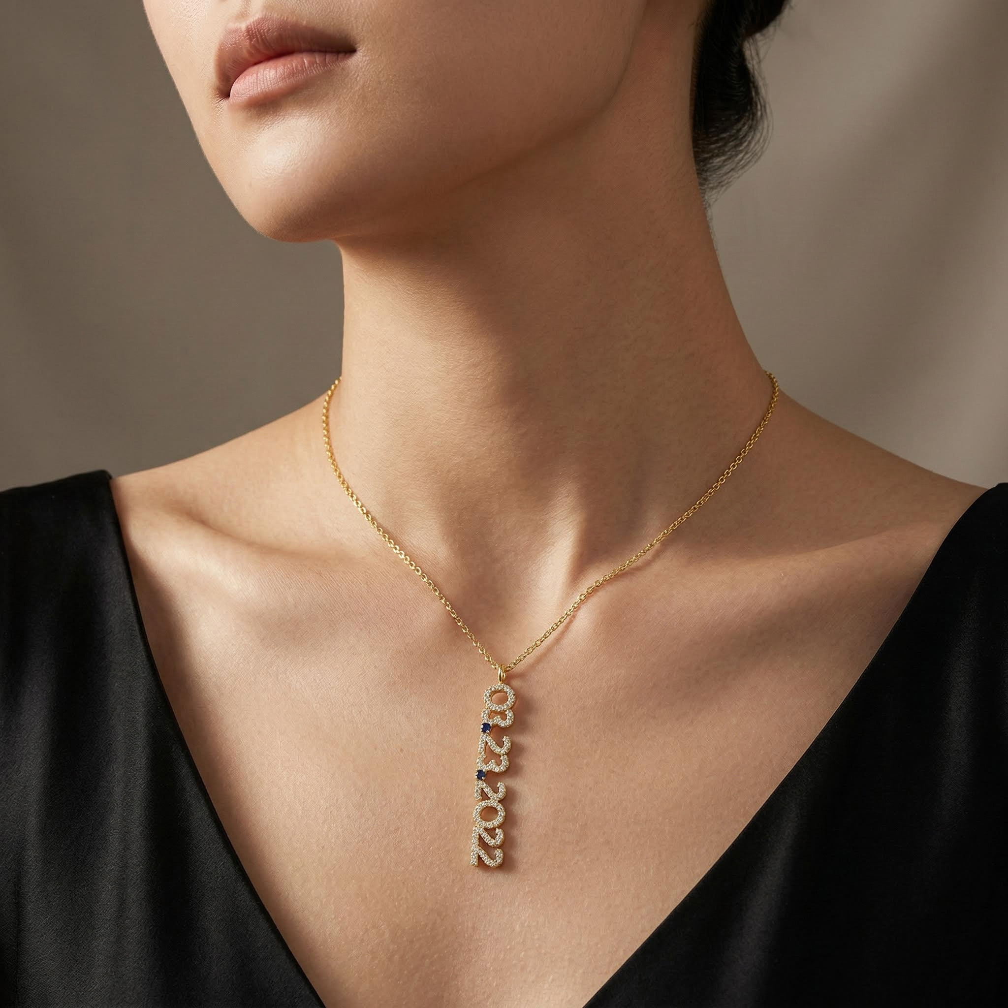 Personalized Date Birthstone Necklace Silver With Street Luxury Shine - Image 3
