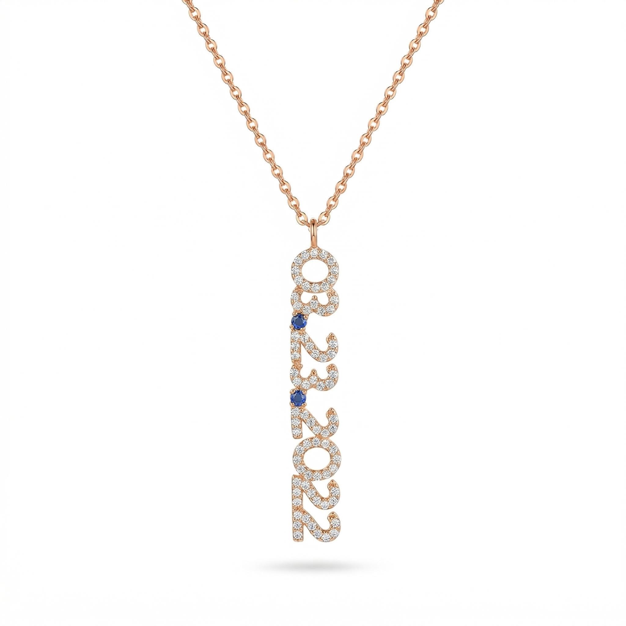 Personalized Date Birthstone Necklace Silver With Street Luxury Shine - Image 4