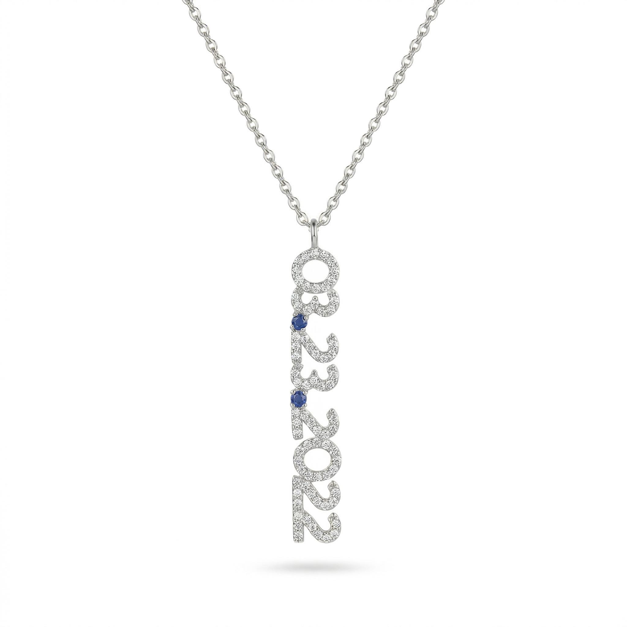 Personalized Date Birthstone Necklace Silver With Street Luxury Shine - Image 5