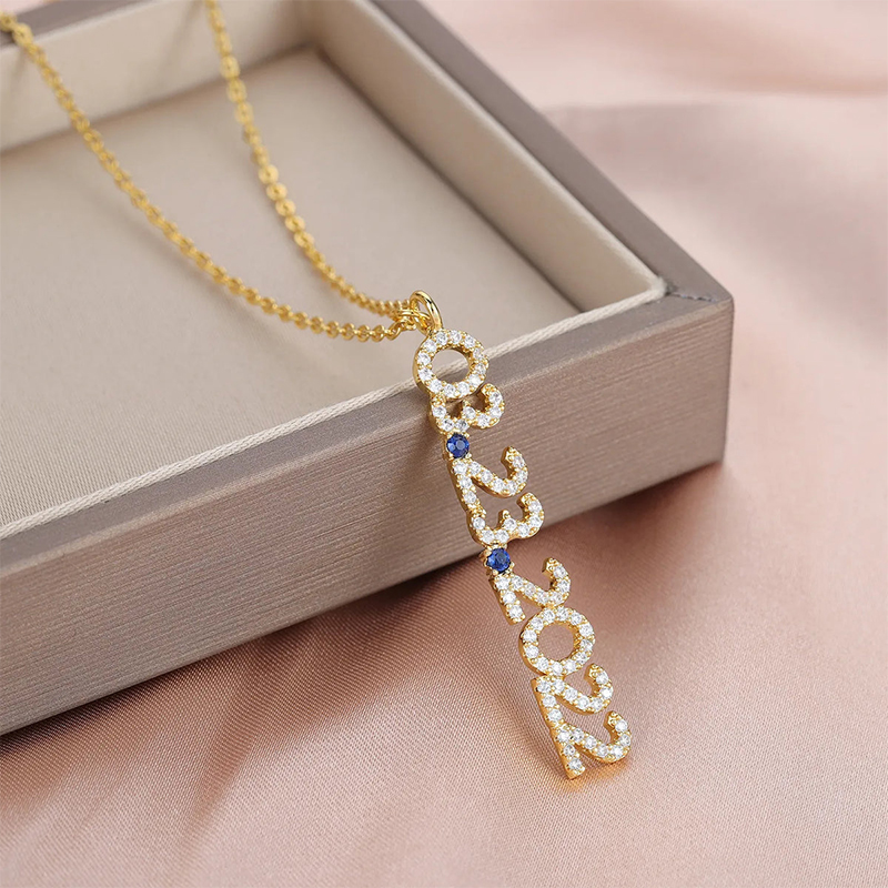 Personalized Date Birthstone Necklace Silver With Street Luxury Shine - Image 8