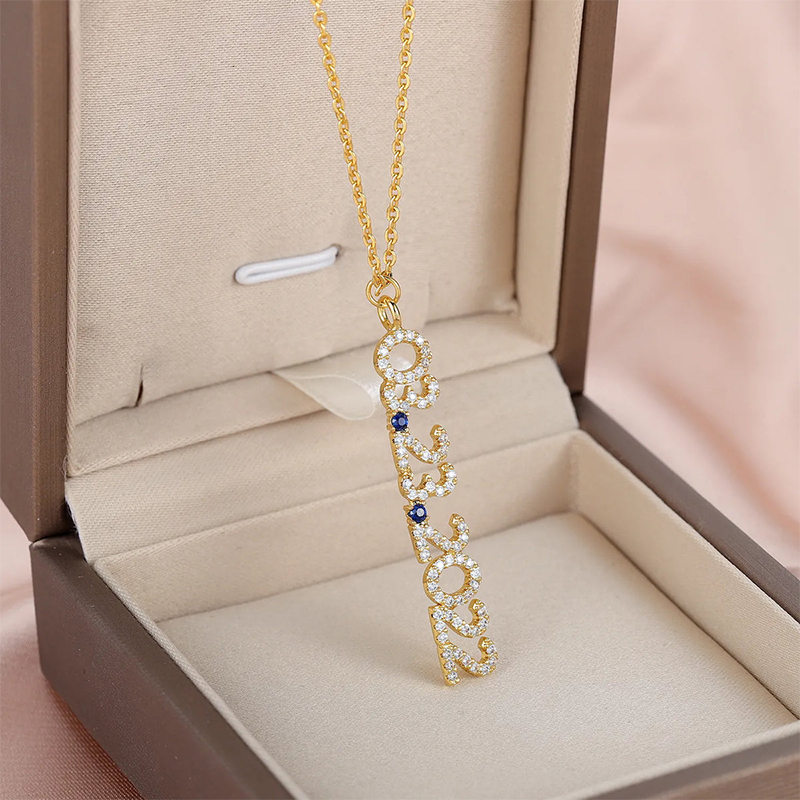 Personalized Date Birthstone Necklace Silver With Street Luxury Shine - Image 10