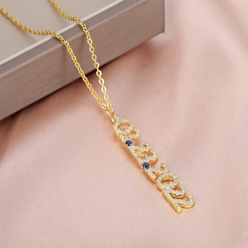Personalized Date Birthstone Necklace Silver With Street Luxury Shine - Image 11