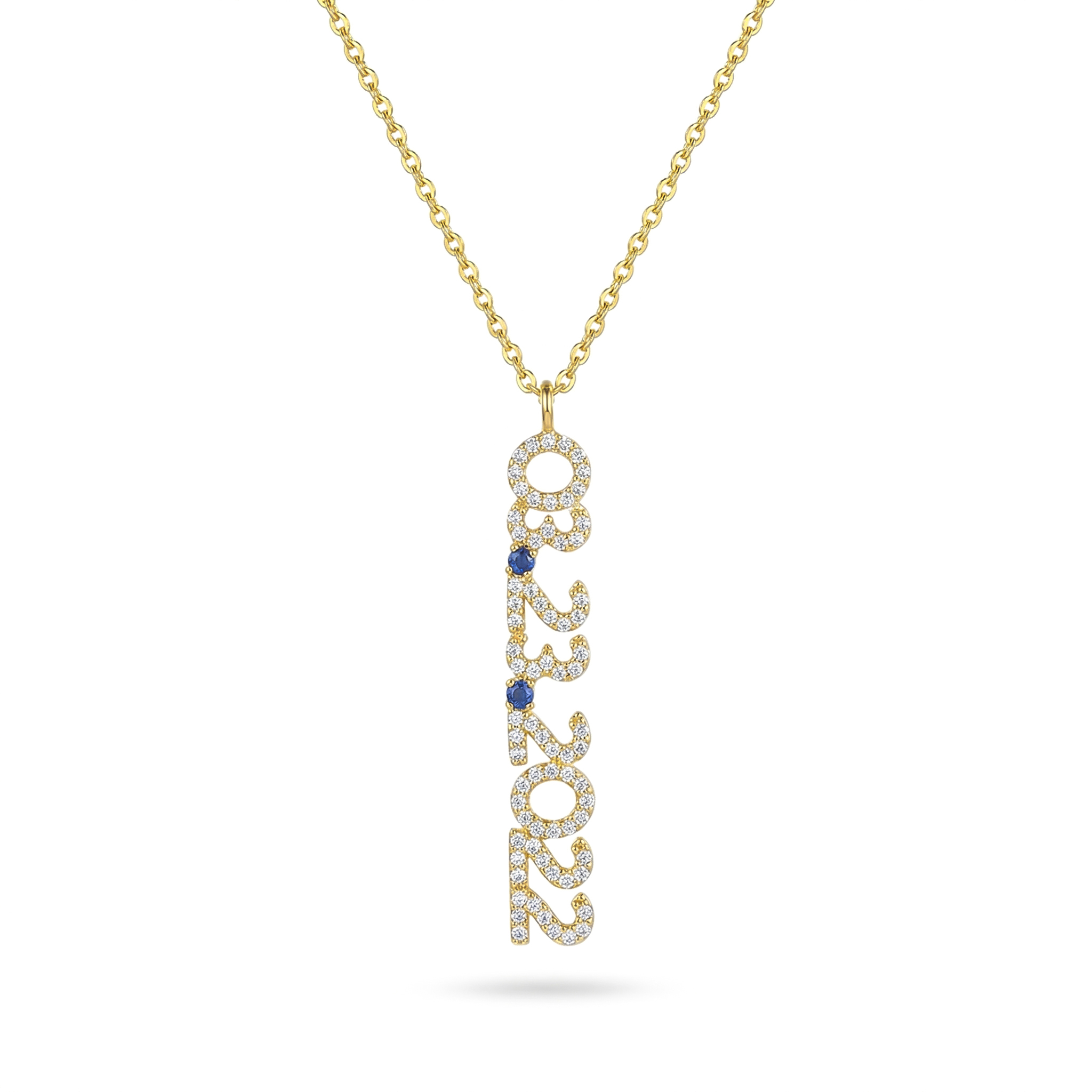 Personalized Date Birthstone Necklace Silver With Street Luxury Shine