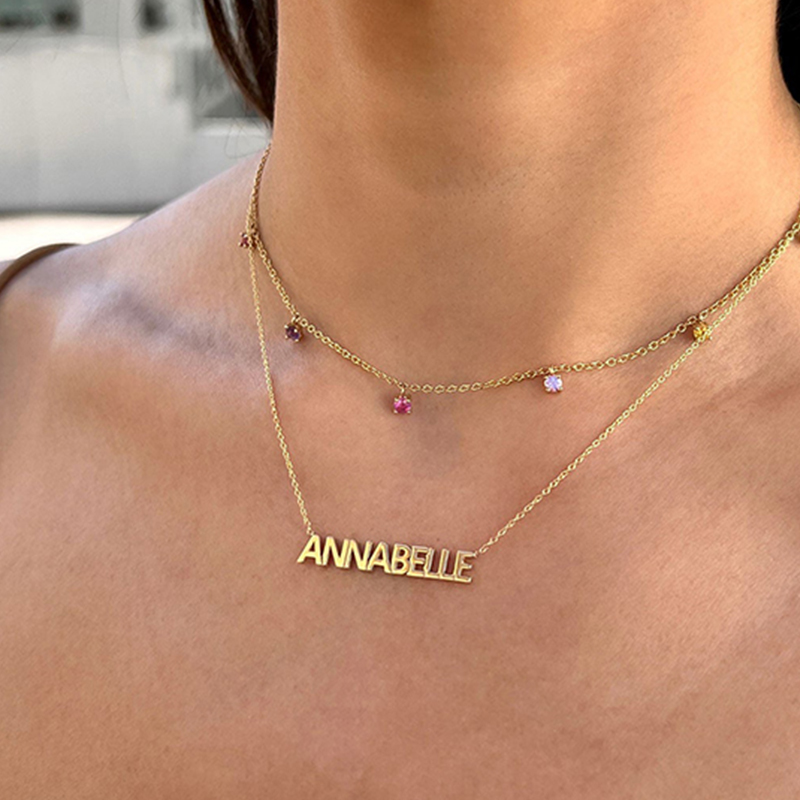 Block Letter Name Necklace Bold Statement Style With Street Luxury - Image 3