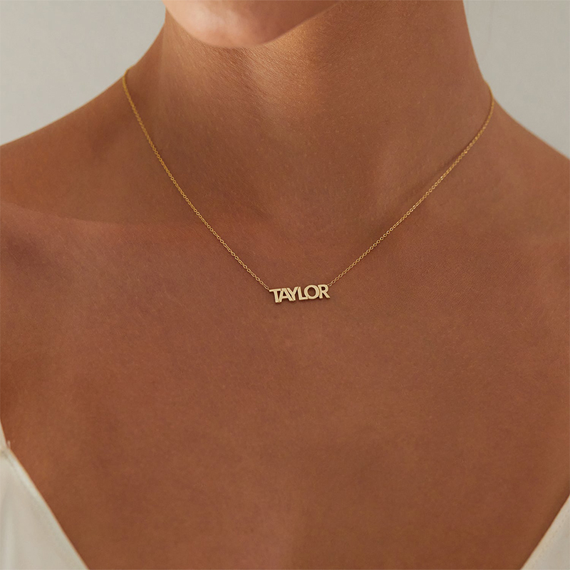 Block Letter Name Necklace Bold Statement Style With Street Luxury - Image 4