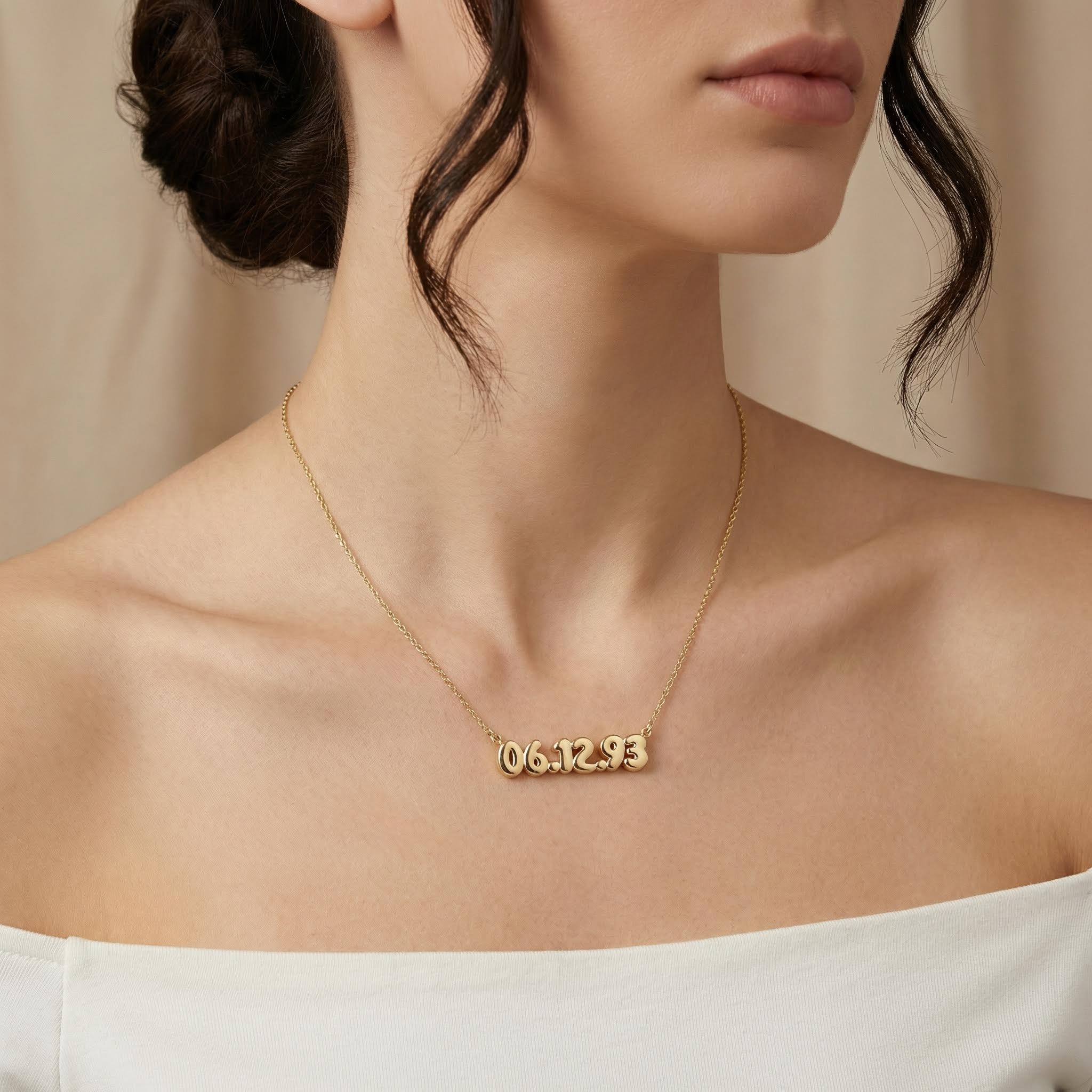 Personalized Bubble Date Necklace Bold Statement Style With Street Luxury - Image 5