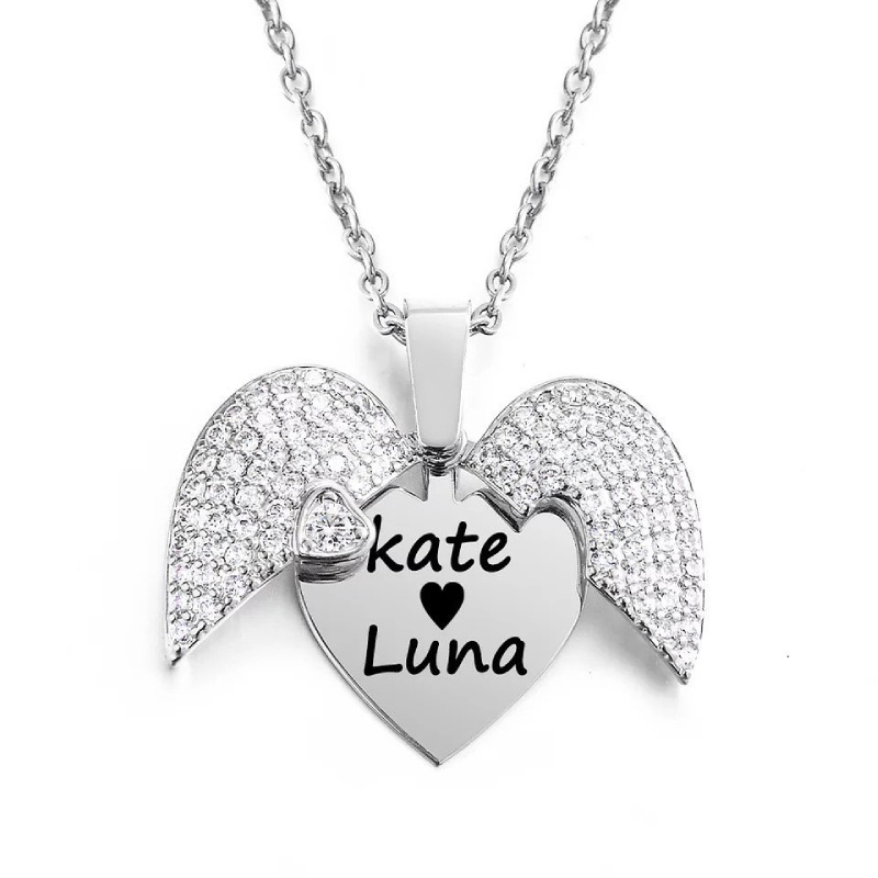 Engraved Diamond Heart Locket Pendant Iced Out Shine With Street Luxury - Image 3