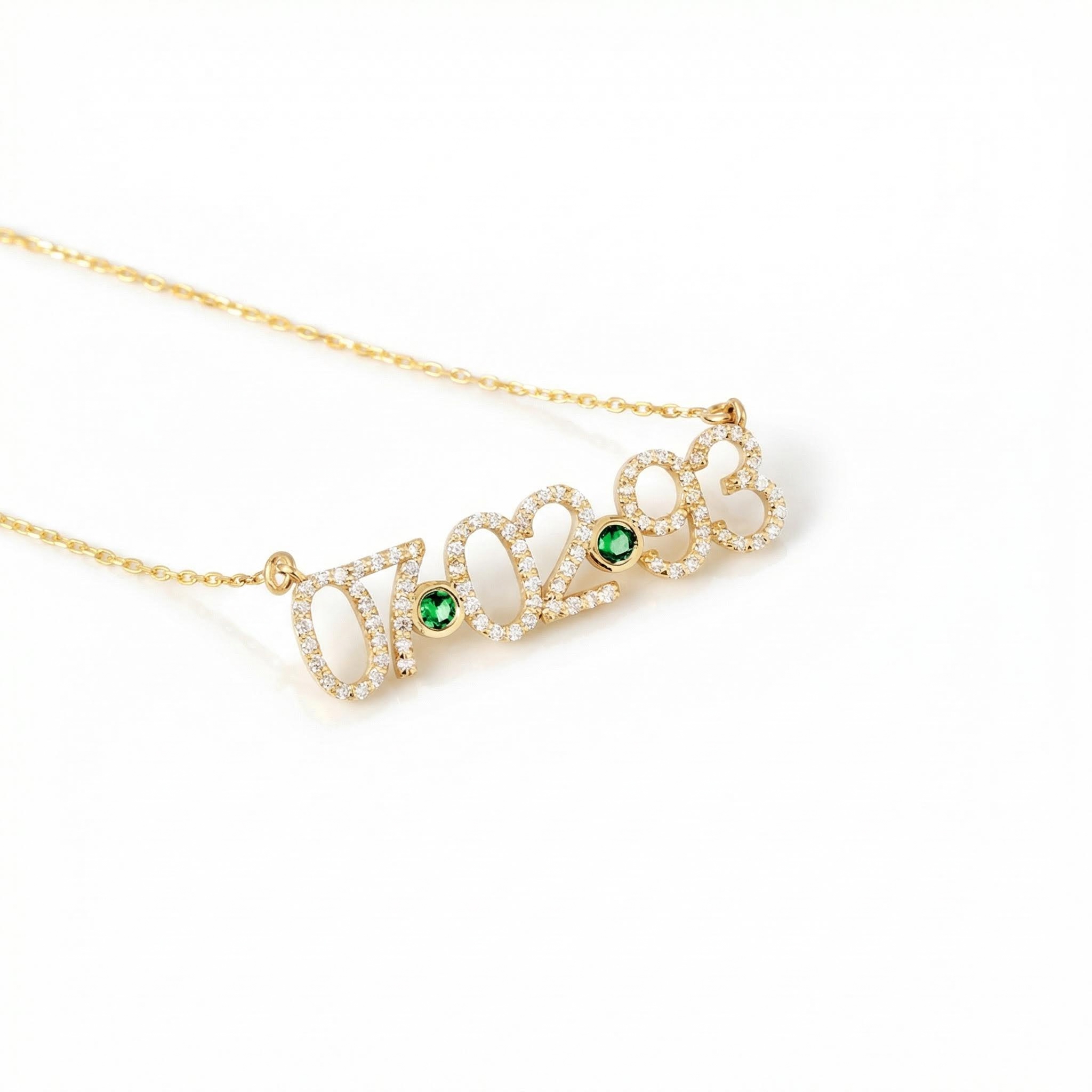 Personalized Birthstone Date Necklace Silver With Street Luxury Shine - Image 4
