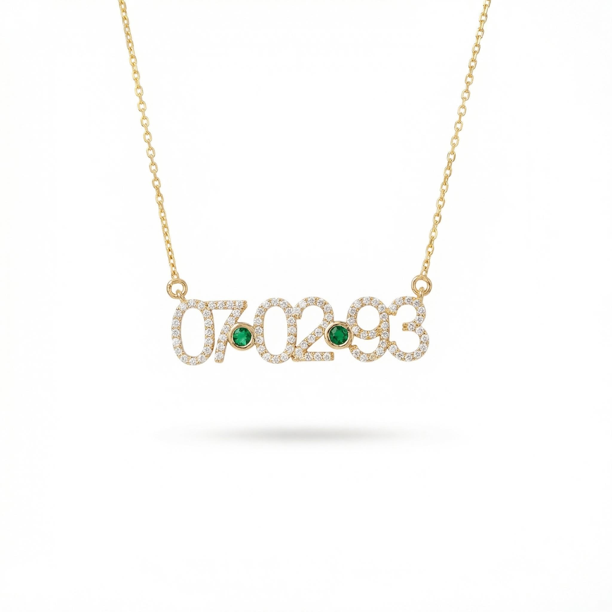 Personalized Birthstone Date Necklace Silver With Street Luxury Shine