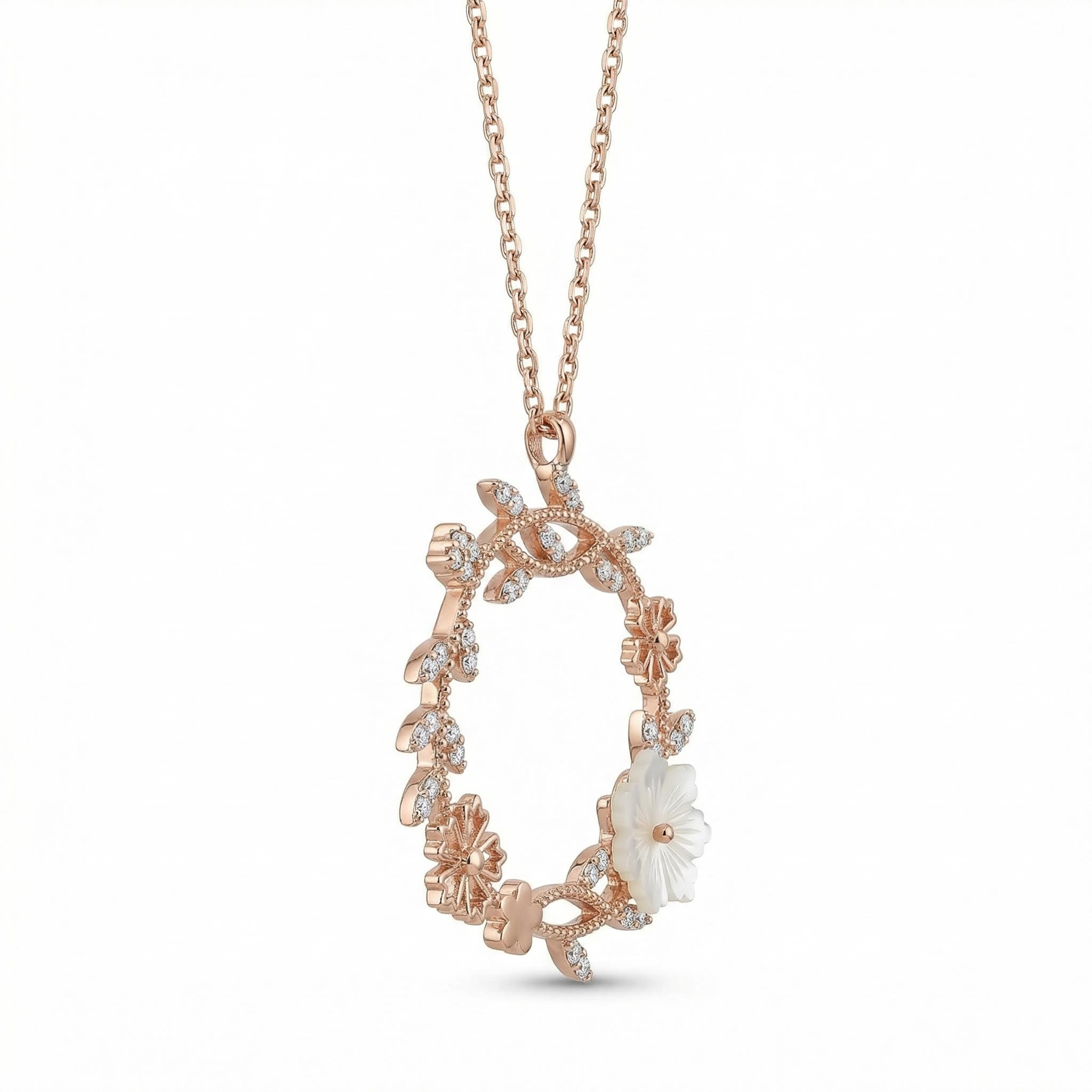Magnolia Flower Diamond Necklace Iced Out Shine With Street Luxury - Image 4